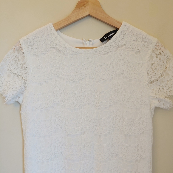 Lulu's Take Me to Brunch Ivory Lace Shift Dress Size XS - Picture 3 of 7